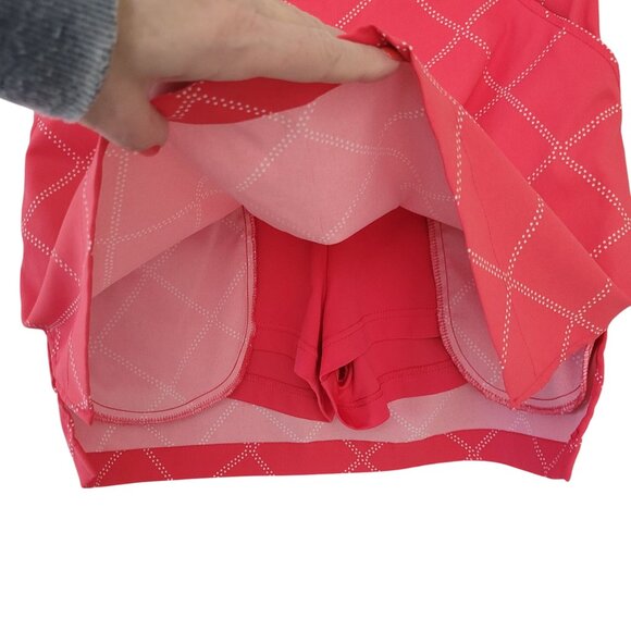 Coral Bay Golf Diamond Pattern Skort Size 4P Pink Pockets Side Zip Golf Tennis - Picture 3 of 8